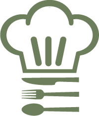 Cappello da chef con forchetta